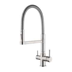 Der Vierwegehahn aus Edelstahl ODIN 
von misterwater - für Osmoseanlagen und Wasserfilter, mit schwenkbarer Brause: Als Freisteller