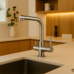 Der 4 Wege Wasserhahn EW 411 von Evodrop  für Osmoseanlagen und Wasserfilter: Inszeniert in einer Küche