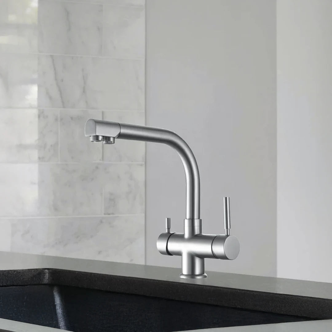 Der Vierwegehahn EW 411 von Evodrop  für Osmoseanlagen und Wasserfilter: In einer Küche