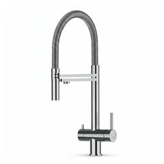 VIZIO 3-Wege Wasserhahn aus Edelstahl hochglanz mit 2-Strahl Brause: Modell VZFX018102 als Freisteller