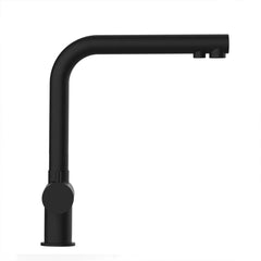 Der Vizio 3-Wege Wasserhahn in Schwarz aus Edelstahl gebürstet: Modell VZFX011122 als Freisteller von der Seite