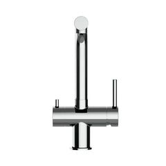 VIZIO 3 Wege Niederdruckarmatur aus Edelstahl Hochglanz: Modell VZFX011200 als Freisteller von vorne